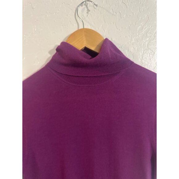 Trina Turk Los Angeles Purple Turtleneck 100% Wool Sweater Top - Picture 6 of 9